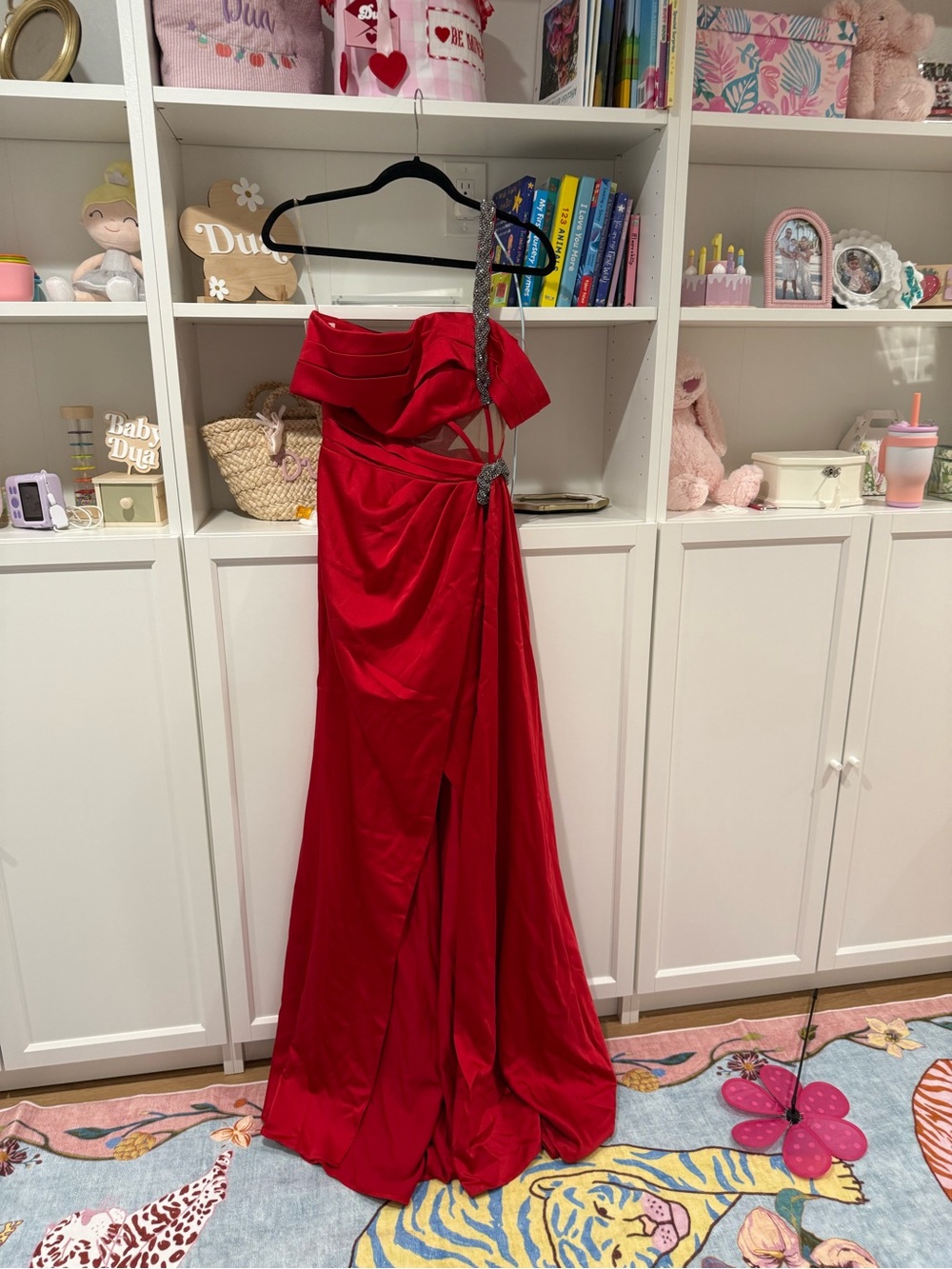 Brand new with tags! Red One-Shoulder Evening Gown